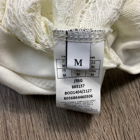 Intimissimi Lace Mock Neck Long Sleeve Bodysuit Womens Medium Ivory Coquette - Picture 4 of 6